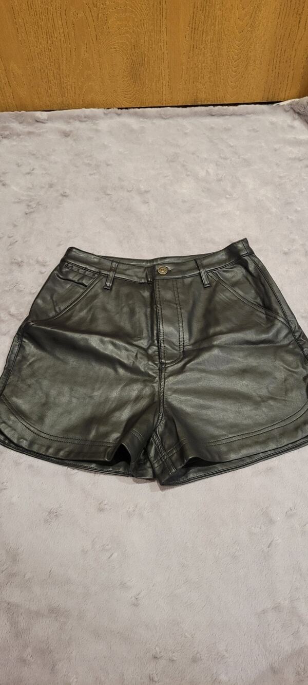 Free People Faux Leather Shorts Womens 4 Black High Rise Vegan Summer Festival